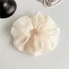 Goma para el Cabello de Organza Esponjosa Francesa Perezosa Malla Grande Alta Elasticidad Flor Accesorio para el Cabello Anillo para Recoger la Cola de Caballo Adorno para el Cabello