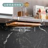 Estante de Almacenamiento sin Taladro, Soporte para Rollo de Papel de Cocina para Gabinete, Estante para Tabla de Cortar, Estante de Acero Inoxidable para Tapas de Ollas, Organizador de Gabinete Montado en Pared