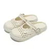 Sandálias Femininas Casuais de Moda Respiráveis, Antiderrapantes, de EVA, com Solado Macio, Fechadas na Ponta, para Uso Externo, Slip-On com Botão