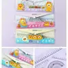 Set de reglas en stock para estudiantes de primaria, lindo set de papelería para niños y niñas, útiles escolares para niños, set de cuatro piezas con regla triangular