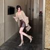 Botines de Tacón Alto para Mujer 2026 Otoño e Invierno Nuevo Estilo Coreano Empalmados Cremallera Trasera de Moda Delgado Botas Punta Cuadrada Tacón de Aguja Elásticos