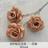 Buquê de Flores Artificiais Rosa Diamante de 3 Peças Produto Acabado Flores de Seda Artificial para Arranjos de Casamento Flores Plásticas para Decorações de Casamento