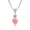 Transmisión en Vivo de Nuevo Collar de Flor de Hielo de Gema de Color con Colgante de Corazón de Diamante de Alto Carbono Brillante Venta al por Mayor Transfronteriza
