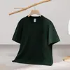Camiseta de algodón peinado de manga corta con cuello redondo, marca de moda estilo americano, 230g, camiseta básica de color liso simple y versátil, top casual holgado