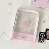 Álbum de Hojas Sueltas de Dibujos Animados a Color A5 Bolsa con Cremallera de PVC para Recibos Postales Álbum de Almacenamiento Álbum de Tarjetas de Abanico de 3 pulgadas
