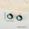 Distrito Lu Moda Transfronteiriça Cobre Banhado a Ouro Real Design Personalizado Brincos de Olho Estilo Simples Gotejamento de Óleo Brincos de Olho do Mal Feminino