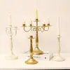 Candelabro de Estilo Francés Vintage para Mesa de Comedor, Portavelas Romántico Retro, Base para Atrezo de Fotografía Estilo Europeo, Blanco Roto