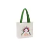 Bolsa de Lona com Logo Estampado, Bolsa Pai e Filho, Bolsa de Ombro Estilo Ins, Mercadoria Cultural e Criativa, Bolsa Promocional de Compras Ecológica