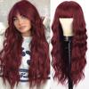 Em Estoque Envio Imediato Perucas Transfronteiriças Europeias e Americanas com Franja, Ondas Largas, Cabelo Longo Cacheado, Perucas de Fibra Sintética