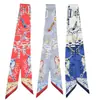 Lenço de Seda com Corrente Estilo Fresco de Verão para Mulheres, Faixa de Cabelo Longa Versátil Estilo Coreano, Lenço Decorativo de Proteção para o Pescoço de Aeromoça