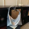 Bolsa de mão retrô estilo europeu e americano para mulheres, casual e descontraída, bolsa de ombro versátil, texturizada, bolsa tote simples para o dia a dia