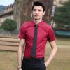 Camisa de Verano de Manga Corta Azul Claro Unisex Negocios Slim-fit Algodón Profesional Vestido Ropa de Trabajo LOGO Bordado