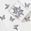 Contas criativas em formato de asa de borboleta brilhante cravejadas de diamantes para colares, pulseiras, brincos, acessórios de cabelo, presilhas de cabelo e componentes decorativos feitos à mão para DIY