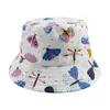 Sombrero de sol para niños de moda transfronterizo, estampado de animales, sombrero de pescador, algodón, copa plana, sombrero de cubo para bebé