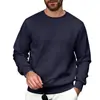 Sudadera de otoño para hombre estilo europeo y americano, con textura a cuadros y cuello redondo, suéter casual de manga larga acanalado para hombre