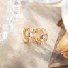 Brincos Simples Mais Vendidos da Amazon para Mulheres, Brincos Doces com Zircônia e Diamante, Brincos Pequenos Vazados Micro-Embutidos, Brincos Elegantes