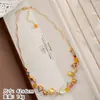 Conjunto de Pulsera y Collar de Perlas de Agua Dulce Nala Naranja Cálido Conjunto de Joyería de Collar y Pulsera de Nuevo Estilo Otoño e Invierno para Mujer