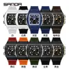 Reloj Electrónico Sanda Aliexpress Más Vendido, Moderno y Genial, con Tres Zonas Horarias, Cronómetro Segmentado, Luminoso, Forma de Barril, Reloj de Doble Movimiento