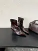 Botines de Tobillo para Mujer Estilo Europeo y Americano con Cremallera Trasera, Punta Fina, Tacón de Aguja, Nuevo Estilo Otoño/Invierno 2026, Botas de Moda