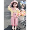 Novedades Primavera/Otoño 2026 Sudadera de Gato de Dibujos Animados Dulce y Linda Conjunto de Dos Piezas de Pantalones Deportivos Casuales para Bebés Niñas
