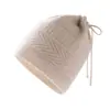 Chapéu Lenço de Tricô Simples em Cashmere Dois em Um Chapéu Pulôver Outono Inverno Novo Estilo Feminino Quente Tricô Chapéu Solto