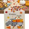 Camino de mesa de Halloween más vendido de Temu transfronterizo, mantel decorativo navideño de lino, alfombrilla de té de gama alta para mueble de TV