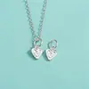 Accesorios de Plata de Ley S925 Estilo Coreano Colgante Doble Corazón Colgante de Corazón Forma de Corazón Corazón de Melocotón Pulsera de Cuerda Hecha a Mano DIY Colgante Individual
