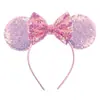 Diadema de Lazo con Lentejuelas para Adultos y Niños Pasador Accesorio para el Cabello Dibujos Animados Minnie Adorno para el Cabello de Fiesta Estilismo Hecho a Mano
