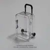Caixa Organizadora Mini Mala de Rodinhas Ultra Pequena, Venda Direta do Fabricante, com Rodinhas Retráteis, Móvel, Transparente, Fofo Organizador de Joias