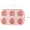 Forma de bolo de silicone com seis formas de flor tridimensionais conectadas, forma para assar bolo, forma para cupcake