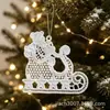 Adornos para Árbol de Navidad, Decoraciones Navideñas, Colgantes Festivos, Papá Noel Transfronterizo, Caballo Mecedora, Linterna, Reno, Luces de Estrella de Cinco Puntas