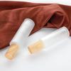Botella de loción con cubierta de veta de madera, botella portátil de vidrio esmerilado para el cuidado de la piel, botella de cosméticos, muestra de vidrio de base líquida, botella vacía