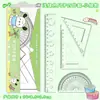Estudiante de Escuela Primaria Dibujo Animado Set de Reglas Cuatro Piezas 20cm Set de Reglas Suaves Transportador Lindo de Apariencia Material Escolar Papelería