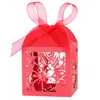 Caja de Dulces Grabada con Láser para Cumpleaños de Niños Caja de Dulces con Cinta Personalizada Caja de Dulces con Forma de Hoja Hueca en Stock