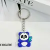 Fofo Desenho Animado Panda Pequeno Borracha Macia de PVC Acessórios Criativos Chaveiro DIY Enfeites Pingentes Enfeites de Chaveiro Pingentes