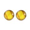 Pendientes de Acero Inoxidable con Vidrio de Gema de Tiempo Europeos y Americanos Pendientes Deportivos Personalizados Baloncesto Béisbol Sóftbol Voleibol Pendientes Simples