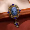Broche Pingente de Cabeça de Nova Beleza Transfronteiriço Estilo Palácio Retrô Europeu e Americano Acessórios de Liga de Diamante Broche Corsage de Alta Qualidade
