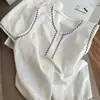 [En Stock] Pijama sin Mangas de Bloques de Color Sencillos Bordados Estilo Coreano para Mujer, Shorts Nuevos de Verano, Conjunto de Ropa para Casa para Usar como Exterior