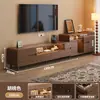 Mesa de Centro Retráctil Combinación de Mueble de TV Armario de Almacenamiento para Sala de Estar Mueble de TV Sencillo Gabinete de Piso para Apartamento Pequeño