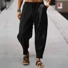 2023 Amazon Comercio Exterior AliExpress Europa y América Verano Hombres Hip Hop Transpirables Algodón Lino Holgados Casuales Deportivos Pantalones