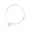 Collar de Perlas Barrocas en Forma de Corazón Estilo Niche Europeo y Americano Cadena de Moda Vintage Cadena para Clavícula para Mujeres Versión Coreana