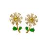 Pendientes de circonita con diseño de girasol y explosiones transfronterizas, ligeros, lujosos y elegantes, con personalidad, diseño de nicho y sentido de la moda coreana.