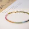 Pulsera de Turmalina Pequeña de 2 mm con Facetas de Gemas Arcoíris Extremadamente Finas para Mujer Brasil Exquisita Alta Calidad de Color Cristal Natural Lujo
