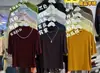 Blusa feminina de meia-gola para usar por baixo, novo estilo 2026, amarela, mangas de três quartos, blusa interna de manga curta, alta qualidade, corte justo, blusa de manga média
