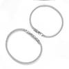 Joyería de Cadena de Circonita Europea y Americana Pulsera Cadena de Tenis de Acero Inoxidable Collar Lleno de Diamantes Que No Se Desvanece Lujo Ligero Accesorios de Mano Hip-Hop para Parejas