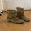Botas Country Ocidentais Femininas com Aumento Interno de Altura 2026 Outono/Inverno Novo Estilo Botas Bootcut Botas Curtas Botas Martin Salto Bloco para Mulheres