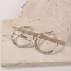 Pendientes de Anillo con Pigmento de Plata S925 para Mujer Círculo Geométrico Estilo Frío Elegante Moda Pendiente de Oreja Diseño de Nicho Pendientes Simples