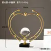 Enfeites de Bola de Cristal de Ferro Forjado Transfronteiriços, Decorações de Casa de Alto Padrão para Sala de Estar, Sala de Estudo, Mesa, Artesanato de Metal Criativo