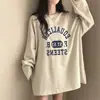 Camiseta de Manga Larga de Algodón Puro Estilo Coreano Retro para Mujer 2026 Nuevo Diseño Holgada, Relajada y Versátil Top Casual