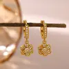 Brincos de Aço Inoxidável High-End Flor Fresca Peixe Pequeno Cruz Ear Cuff Simples Temperamento Brinco High-End